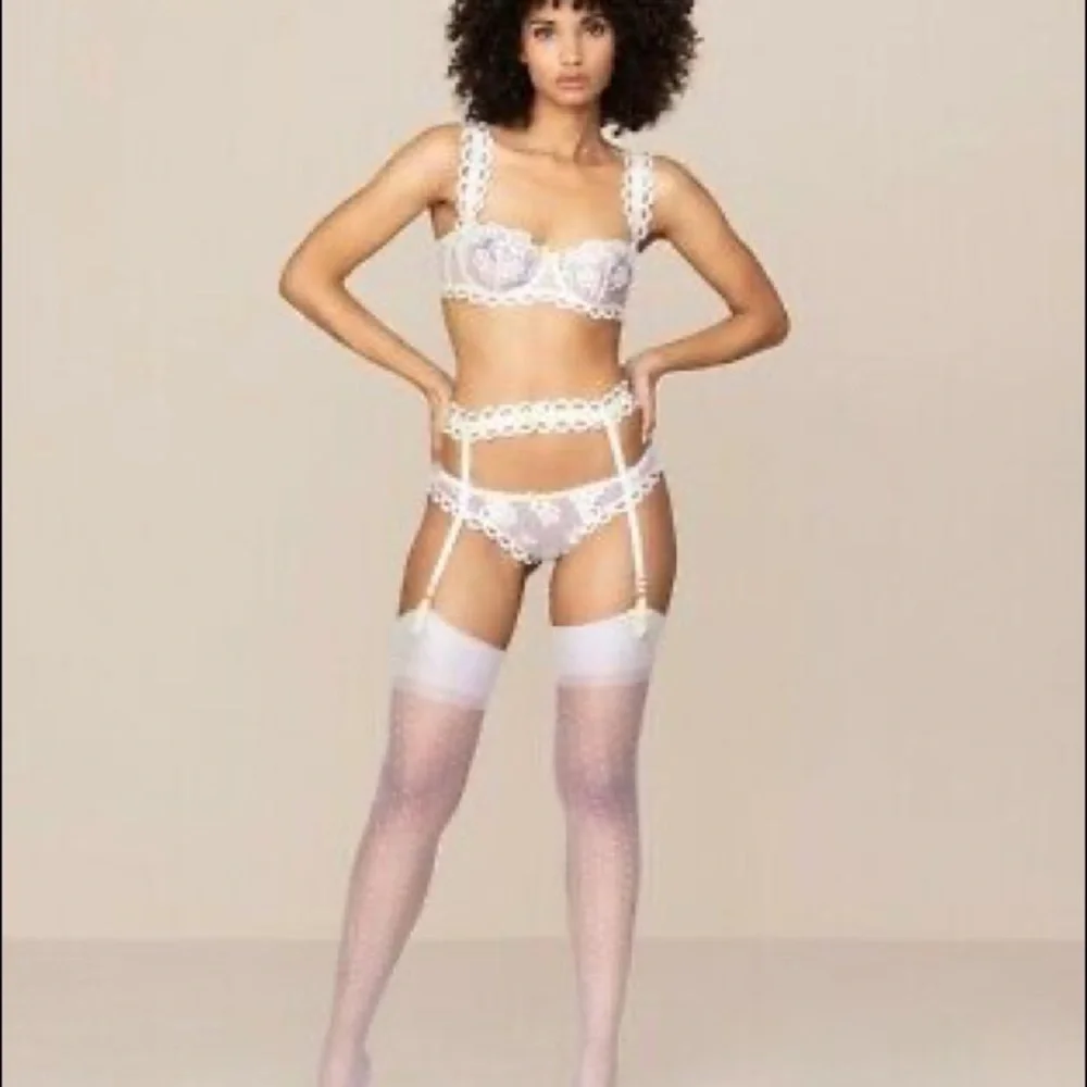 🆕 AGENT PROVOCATEUR Laurelie Garter In White/lime‎